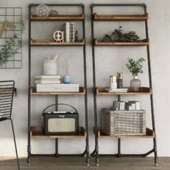 70.86" Humbolt Ladder Display Shelf - HOMES: Inside + Out Light Hickory -Bookshelves Sales Shop unnamed file 2497