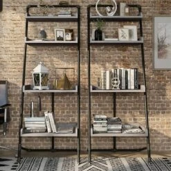 70.86" Humbolt Ladder Display Shelf - HOMES: Inside + Out Light Hickory -Bookshelves Sales Shop unnamed file 2500