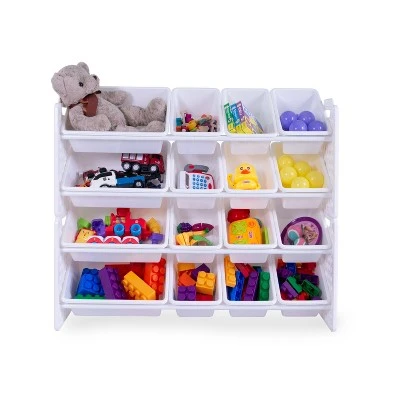 UNiPLAY Toy Organizer With 16 Removable Storage Bins and Block Play Panel, Multi-Size Bin Organizer 3 UNiPLAY Toy Organizer With 16 Removable Storage Bins and Block Play Panel, Multi-Size Bin Organizer