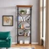86.5" Juanita 6 Tier Etagere Wood and Metal Open Bookcase Distressed Wood - Danya B. -Bookshelves Sales Shop unnamed file 2562