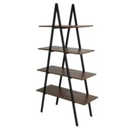 65" 4 Tier Metal and Wooden Leaning Bookcases and Ladder Shelves - Glitzhome Walnut 21 65" 4 Tier Metal and Wooden Leaning Bookcases and Ladder Shelves - Glitzhome Walnut -Bookshelves Sales Shop unnamed file 2581