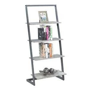 57" Graystone 4 Tier Ladder Bookcase/shelf Faux Birch/Slate Gray - Breighton Home 3 57" Graystone 4 Tier Ladder Bookcase/shelf Faux Birch/Slate Gray - Breighton Home