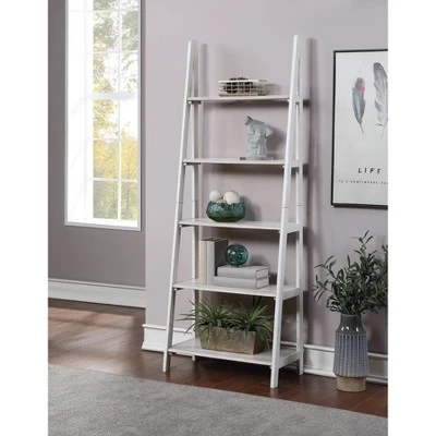 72.25" Brookings Ladder Bookshelf White - OSP Home Furnishings 6 72.25" Brookings Ladder Bookshelf White - OSP Home Furnishings - Image 4