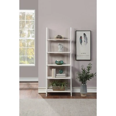 72.25" Brookings Ladder Bookshelf White - OSP Home Furnishings 7 72.25" Brookings Ladder Bookshelf White - OSP Home Furnishings - Image 5