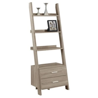 69" Ladder Bookcase with Drawers - EveryRoom Dark Taupe 9 69" Ladder Bookcase with Drawers - EveryRoom Dark Taupe - Image 7