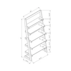 70.75" Wingill Leaning Bookcase White/Distressed Gray - miBasics -Bookshelves Sales Shop unnamed file 2621