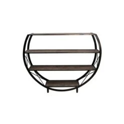 41.8" Bryan Keith Santa Monica Circle Bookshelf Black/Brown - Stylecraft