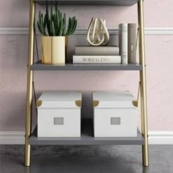 64.13" Nova 4 Shelf Ladder Bookcase Gray - CosmoLiving by Cosmopolitan -Bookshelves Sales Shop unnamed file 2645