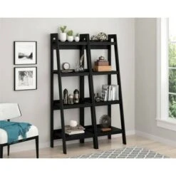 Viewfield 4 Shelf Ladder Bookcase Bundle - Room & Joy Light Gray