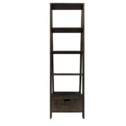 4 Shelf Wooden Ladder Bookcase with Bottom Drawer - The Urban Port White -Bookshelves Sales Shop unnamed file 2698
