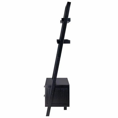 69.36" Bellamy Leaning Shelf with Storage Black - Winsome 5 69.36" Bellamy Leaning Shelf with Storage Black - Winsome - Image 3