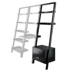 69.36" Bellamy Leaning Shelf with Storage Black - Winsome 17 69.36" Bellamy Leaning Shelf with Storage Black - Winsome -Bookshelves Sales Shop unnamed file 2707