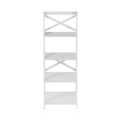 Lavish Home 4-Tier Ladder Bookshelf with X-Back Frame – Freestanding Bookcase, White -Bookshelves Sales Shop unnamed file 2732