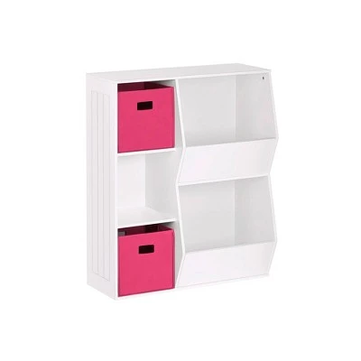 3pc Kids' Floor Cabinet with 2 Bins Set - RiverRidge Home White/hot Pink 10 3pc Kids' Floor Cabinet with 2 Bins Set - RiverRidge Home White/hot Pink - Image 8