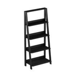 Lavish Home 4-Tier Ladder Bookshelf Freestanding Wooden Bookcase, Black -Bookshelves Sales Shop unnamed file 2745