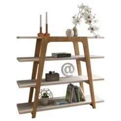 Gowanus Ladder Bookcase - Manhattan Comfort Off White -Bookshelves Sales Shop unnamed file 2765