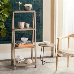 49.6" Deitria Three Tier Shelf - Light Gray - Safavieh