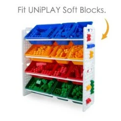 UNiPLAY Toy Organizer With 12 Removable Storage Bins and Block Play Panel, Multi-Size Bin Organizer -Bookshelves Sales Shop unnamed file 278
