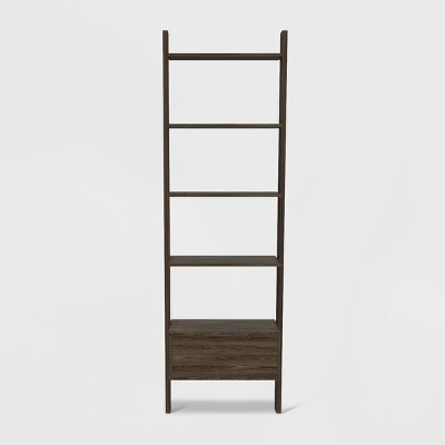 70" Aster 4 Tier Leaning Bookcase Rich Oak - RST Brands 5 70" Aster 4 Tier Leaning Bookcase Rich Oak - RST Brands - Image 3