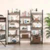 HOMCOM 5-Tier Industrial Look Bookshelf with Open Storage Display Rack Metal Frame for Home Office Walnut -Bookshelves Sales Shop unnamed file 2799