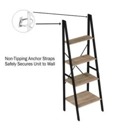 Hastings Home 4-Tier Ladder-Style Bookcase, Gray -Bookshelves Sales Shop unnamed file 2822