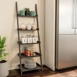 Hastings Home 5-Tier Ladder Bookshelf - Slate Gray -Bookshelves Sales Shop unnamed file 2827