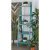 Wood Ladder Leaning Bookshelf - Olivia & May Turquoise