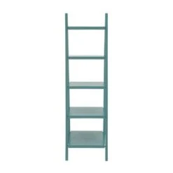 Wood Ladder Leaning Bookshelf - Olivia & May Turquoise 9 Wood Ladder Leaning Bookshelf - Olivia & May Turquoise -Bookshelves Sales Shop unnamed file 2830