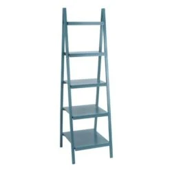 Wood Ladder Leaning Bookshelf - Olivia & May Turquoise 10 Wood Ladder Leaning Bookshelf - Olivia & May Turquoise -Bookshelves Sales Shop unnamed file 2831