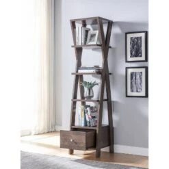 71" Graci 5 Shelf with 1 Drawer Bookcase Walnut Oak - miBasics -Bookshelves Sales Shop unnamed file 2839