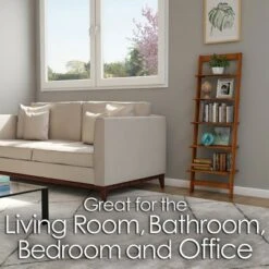 Hastings Home 5-Tier Ladder-Style Leaning Bookcase - Cherry Finish 9 Hastings Home 5-Tier Ladder-Style Leaning Bookcase - Cherry Finish -Bookshelves Sales Shop unnamed file 2851