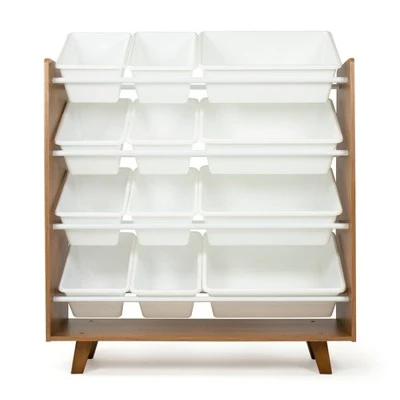Morgan Mid-Century 12 Bin Toy Storage Wood/White - Humble Crew 3 Morgan Mid-Century 12 Bin Toy Storage Wood/White - Humble Crew