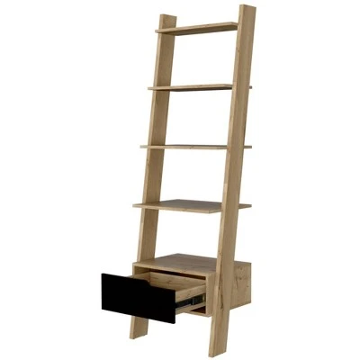 70" Aster 4 Tier Leaning Bookcase Light Wood - RST Brands 4 70" Aster 4 Tier Leaning Bookcase Light Wood - RST Brands - Image 2