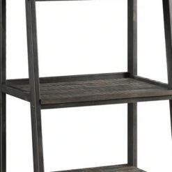 72" Bookcase with 2 Drawers and 4 Tier Storage Brown/Black - Benzara