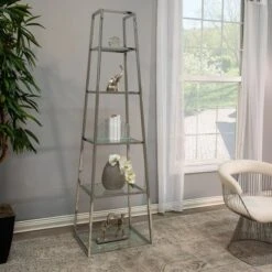 78.9" Stainless Steel Etagere Silver - Sagebrook Home