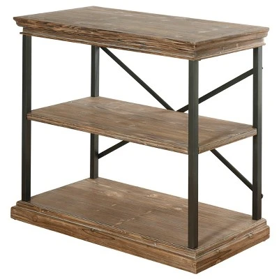 36.25" Archer Ridge Three Tier Bookcase Brown/Black - Stylecraft 4 36.25" Archer Ridge Three Tier Bookcase Brown/Black - Stylecraft - Image 2