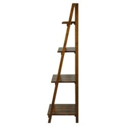 Flora Home 60" Folding Slatted Bookcase-4 Shelf