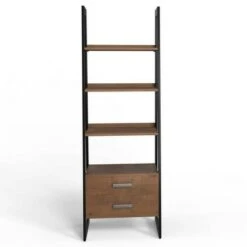 18.5" Hawkins Metal/Wood Ladder Shelf with Storage Walnut - WyndenHall -Bookshelves Sales Shop unnamed file 2925