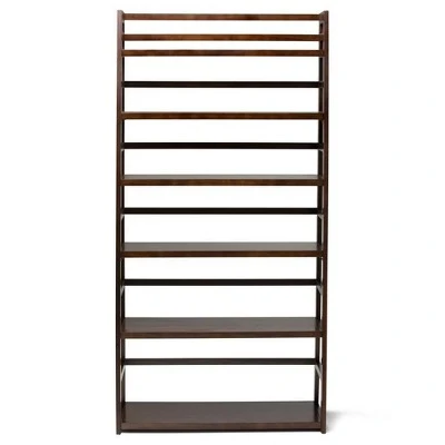 72"x36" Normandy Wide Ladder Shelf Bookshelf Brunette Brown - WyndenHall 8 72"x36" Normandy Wide Ladder Shelf Bookshelf Brunette Brown - WyndenHall - Image 6
