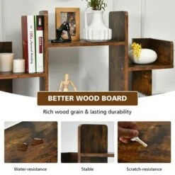 Costway Bookshelf Tree-Shaped Bookcase w/13 Storage Shelf Rustic Industrial Style -Bookshelves Sales Shop unnamed file 2967