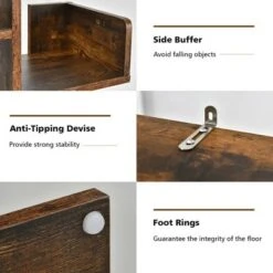 Costway Bookshelf Tree-Shaped Bookcase w/13 Storage Shelf Rustic Industrial Style -Bookshelves Sales Shop unnamed file 2970