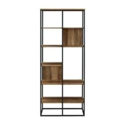 70" Modern Industrial 5 Shelf Bookcase Plant Stand - Saracina Home Gray Wash -Bookshelves Sales Shop unnamed file 298