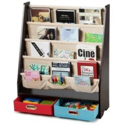 Costway Kids Book Rack Toys Organizer with 4 Sling Bookshelf & 2 Boxes EspressoBeige 23 Costway Kids Book Rack Toys Organizer with 4 Sling Bookshelf & 2 Boxes EspressoBeige -Bookshelves Sales Shop unnamed file 2982