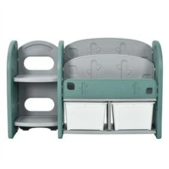 Costway Kids Toy Storage Organizer w/ 2-Tier Bookshelf & Plastic Bins -Bookshelves Sales Shop unnamed file 2991