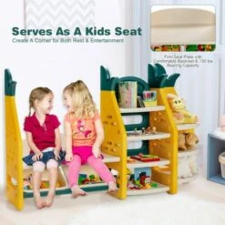 Costway 3-in-1 Kids Toy Storage Organizer Bookshelf Corner Rack w/ Plastic Bins -Bookshelves Sales Shop unnamed file 2996