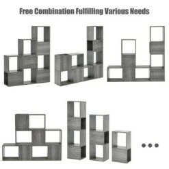 Costway Bookshelf Free Combination Bookcase Storage Organizer Display Shelf Gray 13 Costway Bookshelf Free Combination Bookcase Storage Organizer Display Shelf Gray -Bookshelves Sales Shop unnamed file 3008