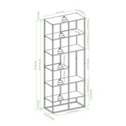 70" Modern Industrial 5 Shelf Bookcase Plant Stand - Saracina Home Gray Wash -Bookshelves Sales Shop unnamed file 301