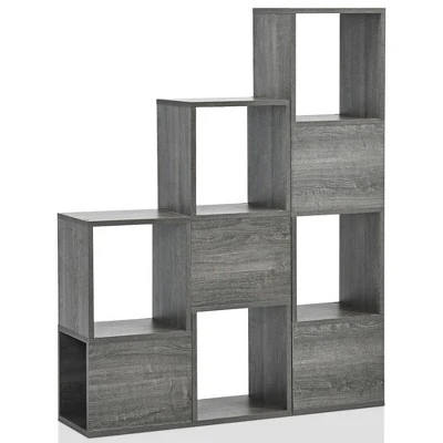Costway Bookshelf Free Combination Bookcase Storage Organizer Display Shelf Gray 10 Costway Bookshelf Free Combination Bookcase Storage Organizer Display Shelf Gray - Image 8