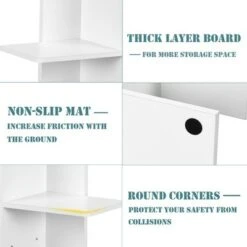 Costway Open Concept Bookshelf Plant Display Shelf Rack Storage Holder Wooden White -Bookshelves Sales Shop unnamed file 3016