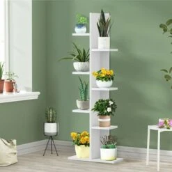 Costway Open Concept Bookshelf Plant Display Shelf Rack Storage Holder Wooden White -Bookshelves Sales Shop unnamed file 3019
